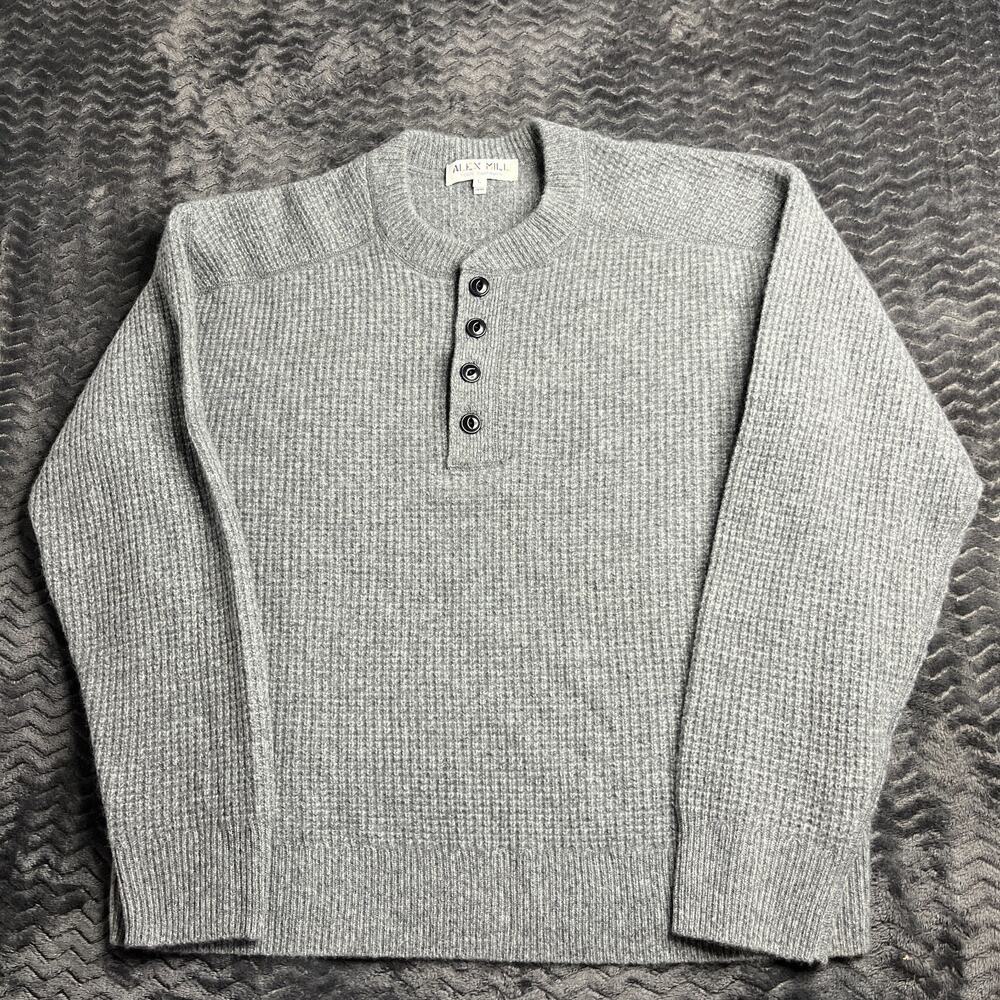 Alex Mill Men’s Waffle Henley In Cashmere gray size L